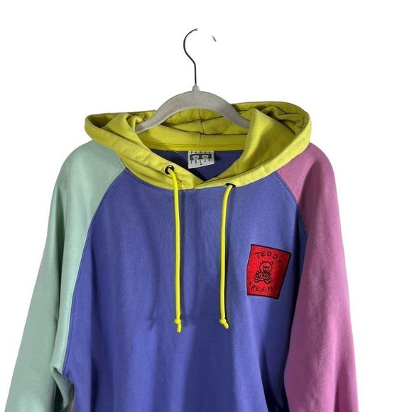Teddy Fresh 90s Inspired Color Block Hoodie - Picture 3 of 8